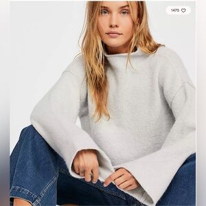 Free People Cropped Mock Neck Sweater